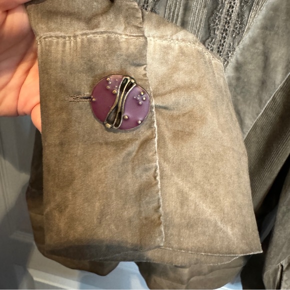 Elisa Cavaletti Club Washed Shirt Jacket Sz L Boho Lagenlook Artsy Unique Italy - Picture 14 of 16